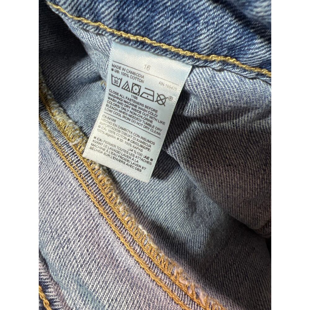 Old Navy Button Front Denim Skirt Size 16 XL Blue Jean A-Line Midi - Picture 6 of 6